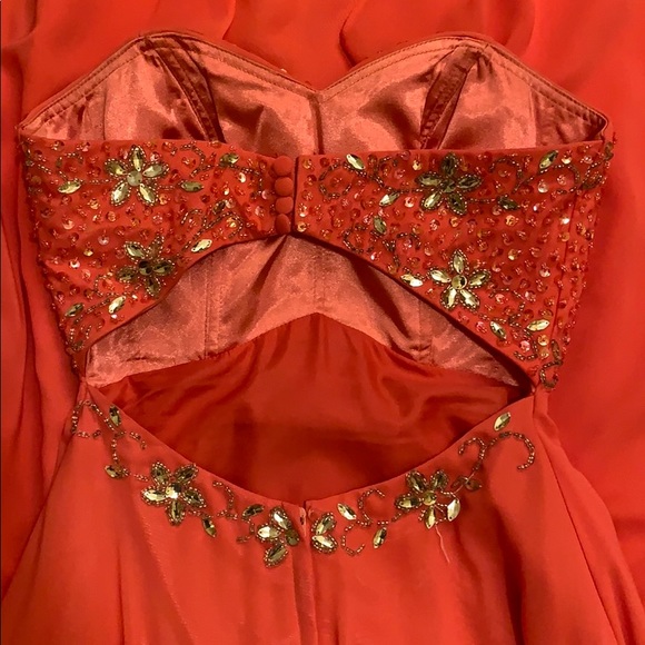 Coral Grad Dress - Picture 3 of 5